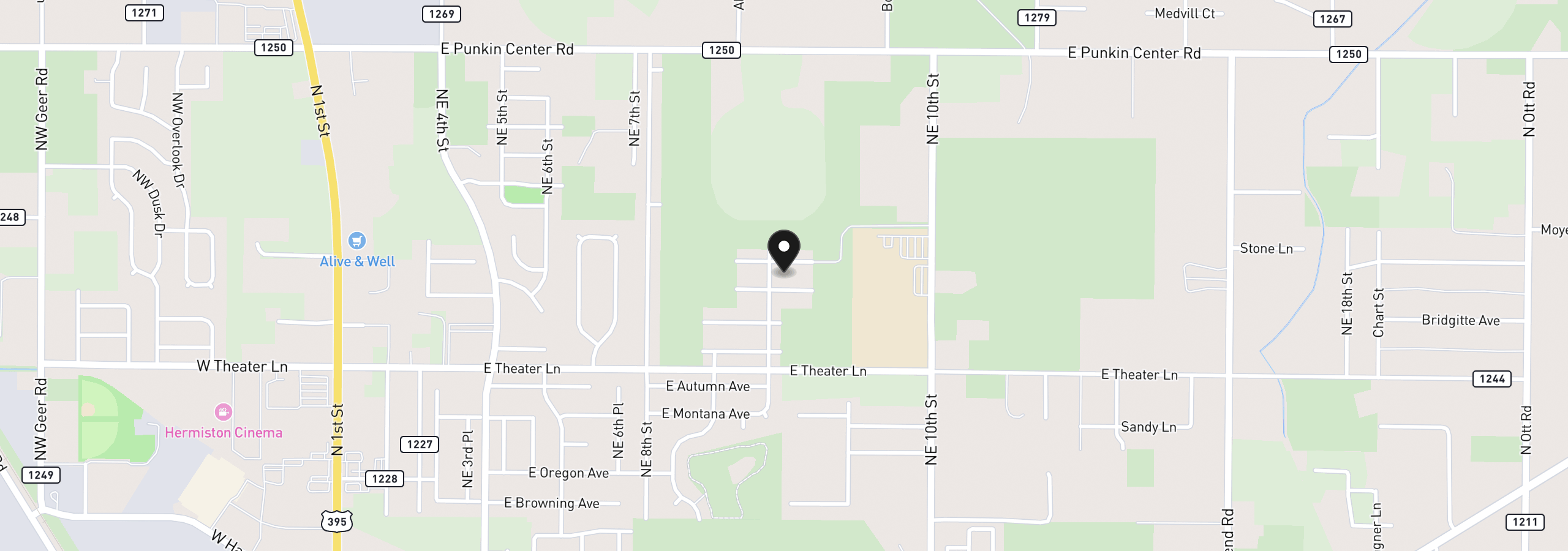 Map showing the location of 914 E Colby Ave, Hermiston, OR 97838