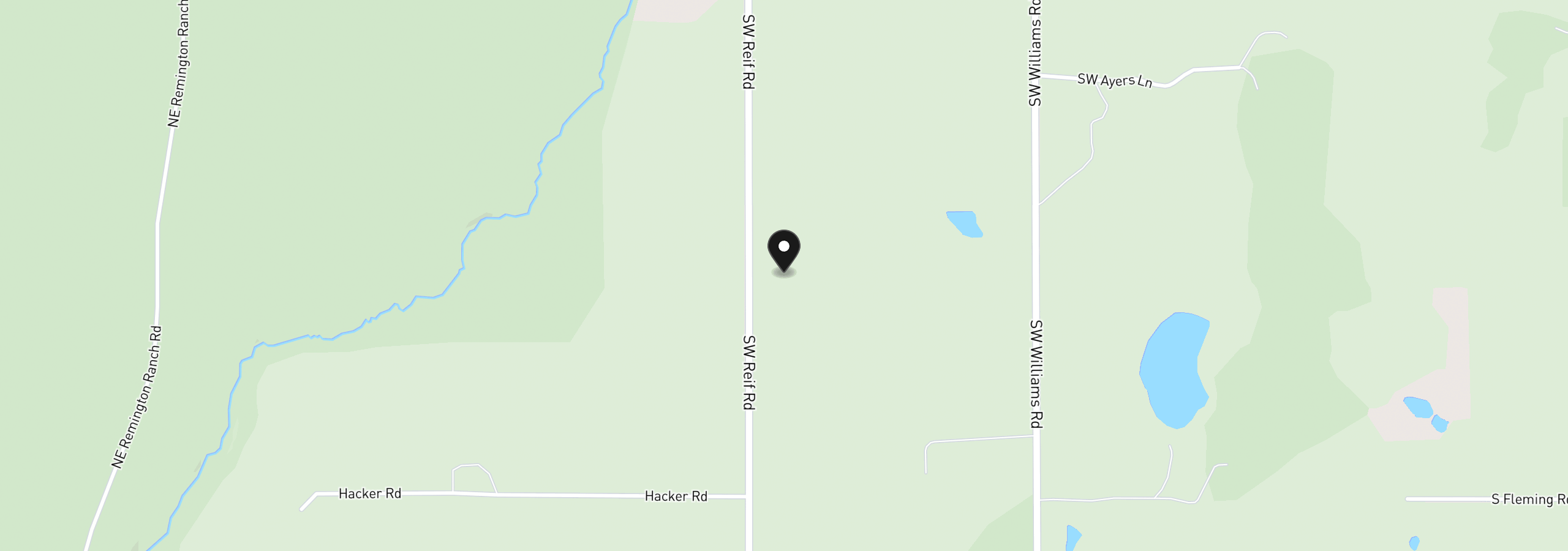 Map showing the location of 3068 SW Reif Rd, Powell Butte, OR 97753