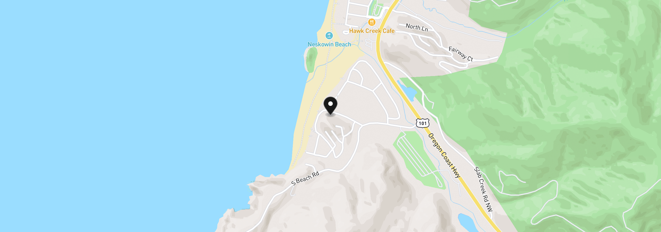 Map showing the location of 49400 Blk Nescove Dr Tl303, Neskowin, OR 97149
