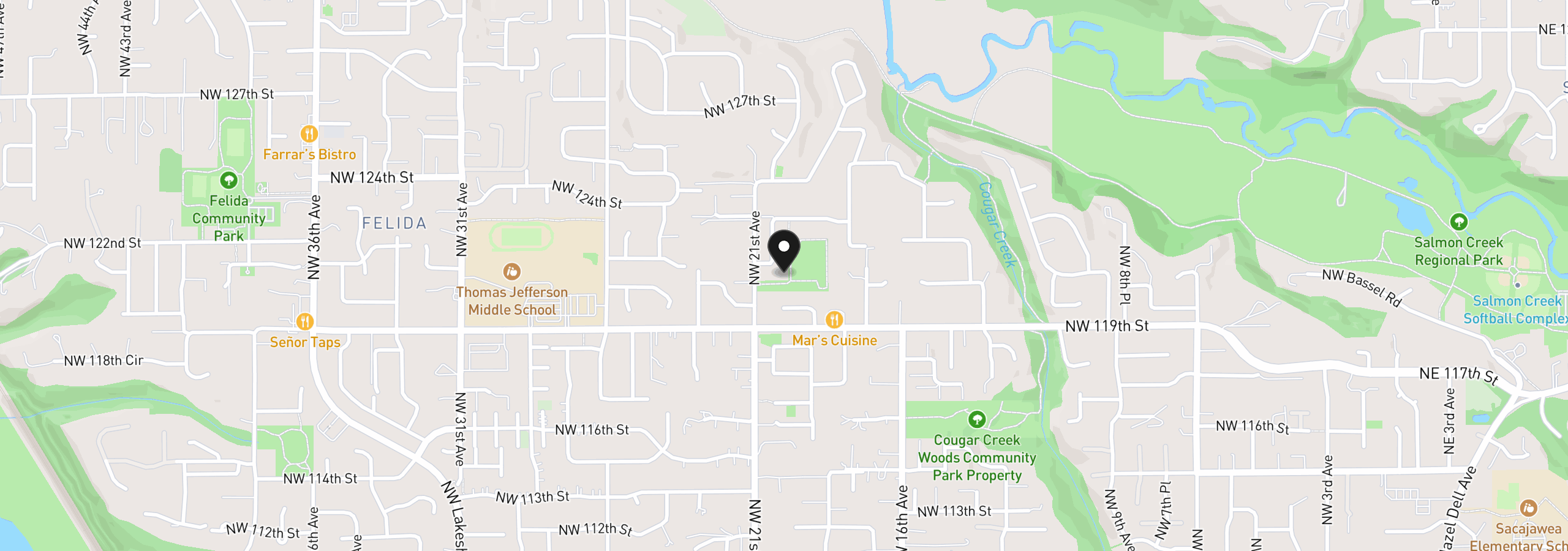 Map showing the location of 2003 NW 121st St, Vancouver, Wa 98685