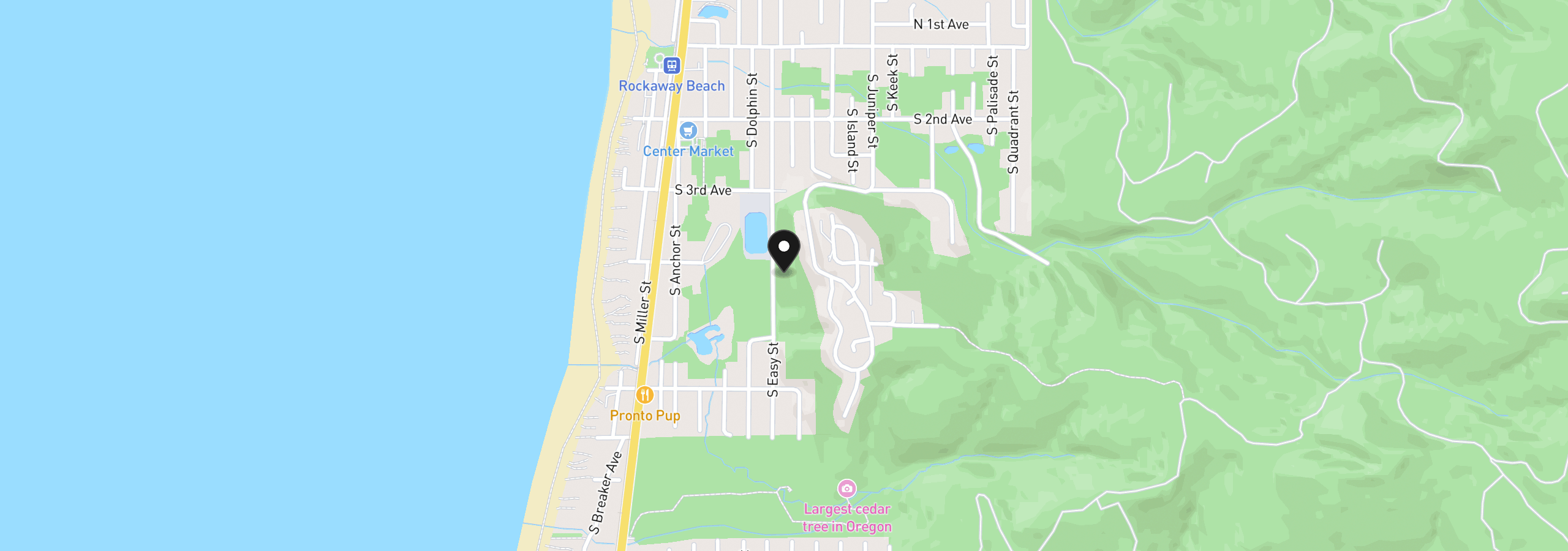 Map showing the location of Vl S Easy St Tl3300, Rockaway Beach, OR 97136
