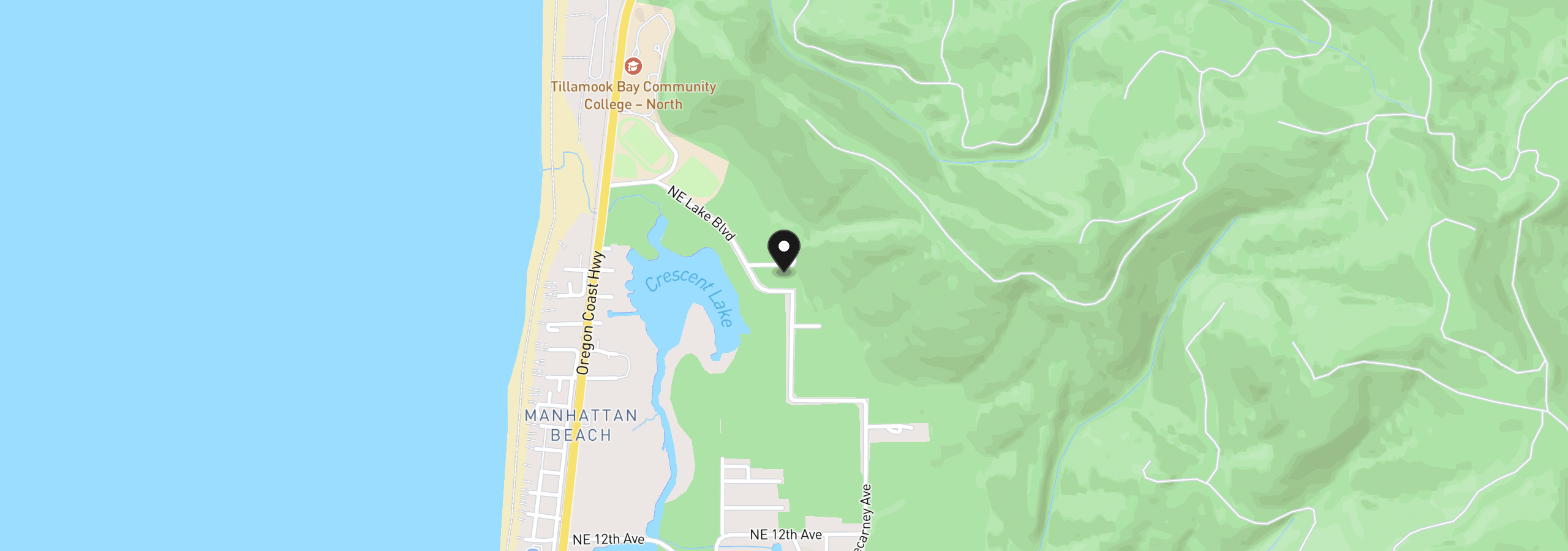Map showing the location of Lot 16-17 Block 4, Rockaway Beach, OR 97136