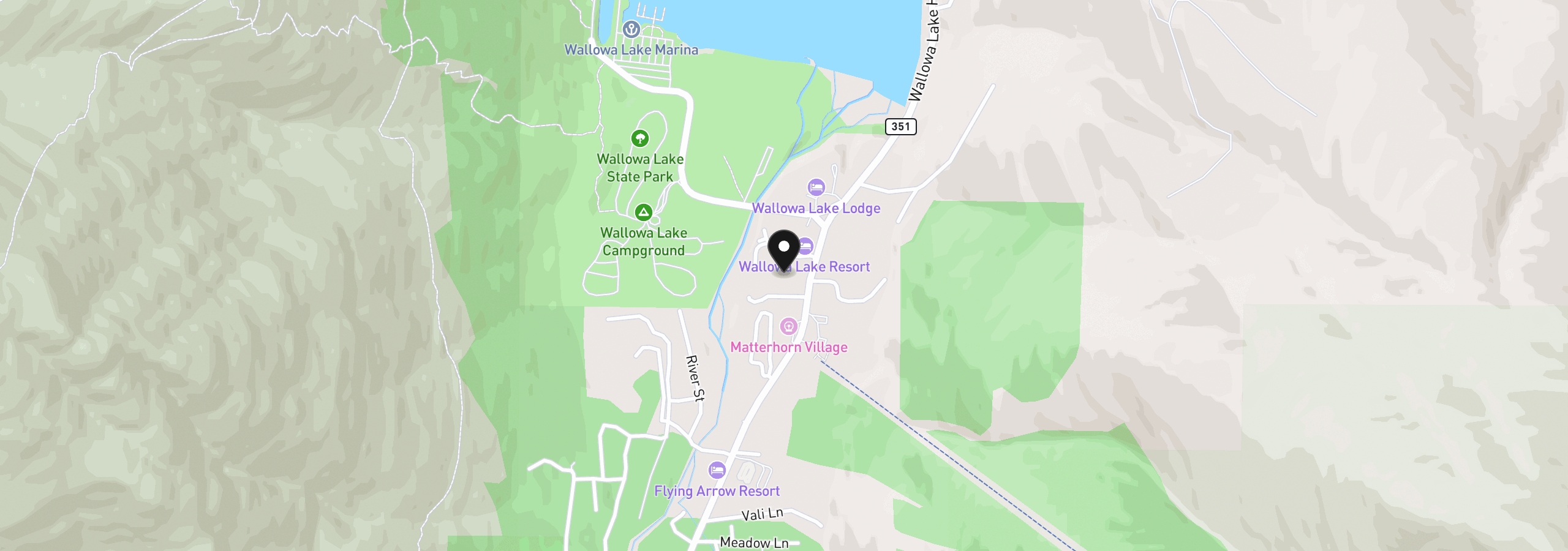 Map showing the location of 0 Wallowa Lake Highway, Wallowa Lake, OR 97846