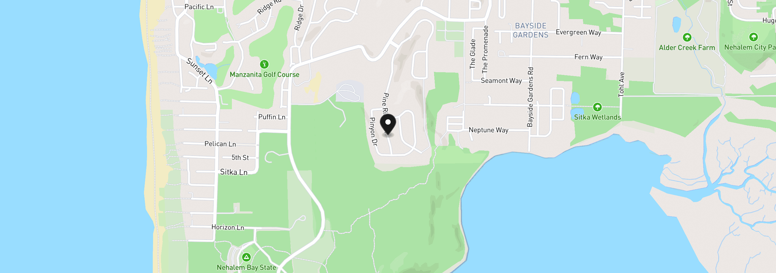 Map showing the location of Lot 72 Pine Ridge Dr, Manzanita, OR 97130