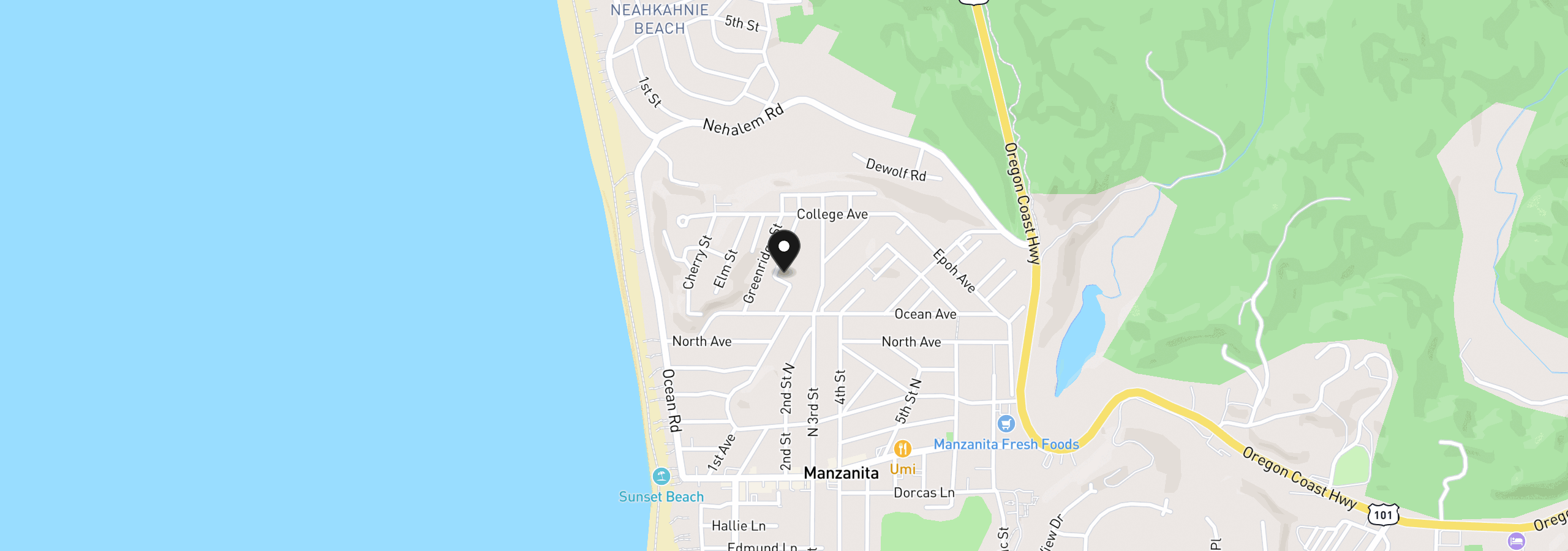 Map showing the location of Hemlock St Tl7700, Manzanita, OR 97130