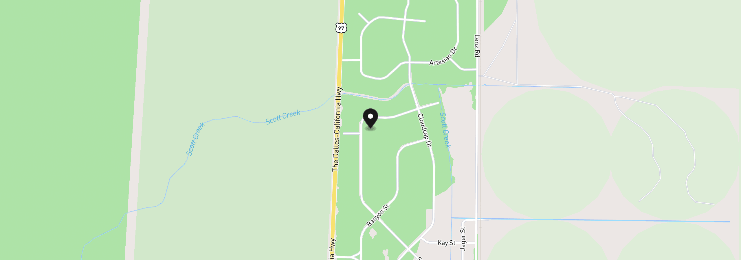 Map showing the location of Scott View Drive Lot 6, Chiloquin, OR 97624