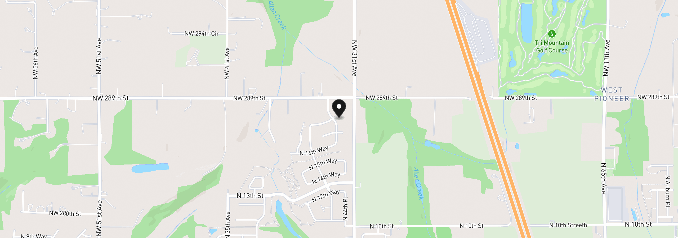 Map showing the location of 4313 N 11th Way, Ridgefield, Wa 98642