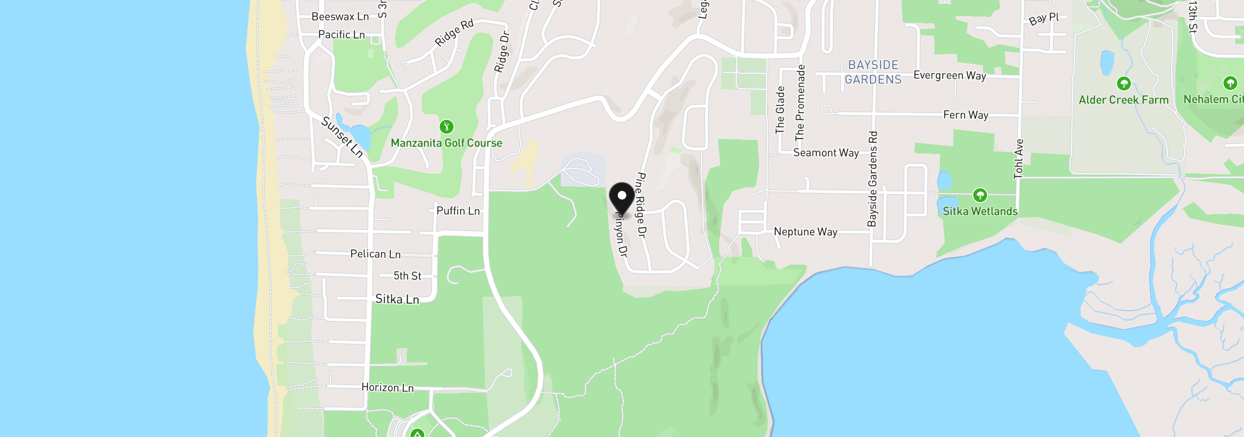 Map showing the location of 34620 Pinyon Dr 75, Manzanita, OR 97130