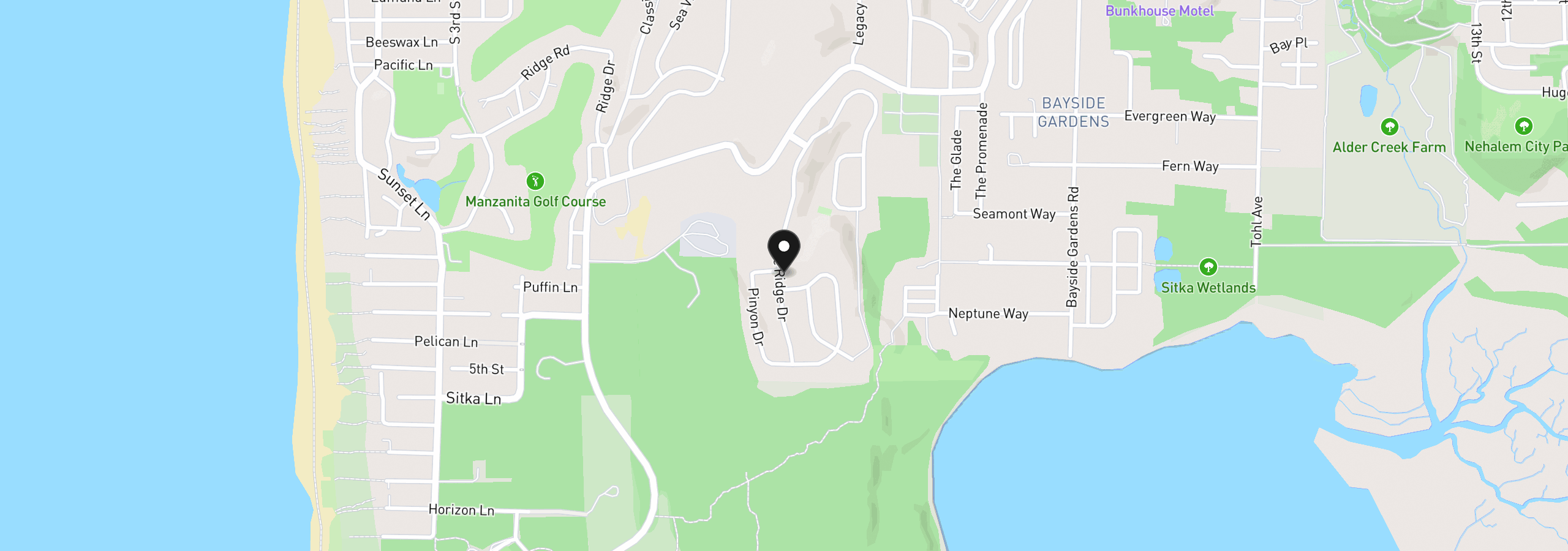Map showing the location of Pine Ridge Dr 141, Manzanita, OR 97130