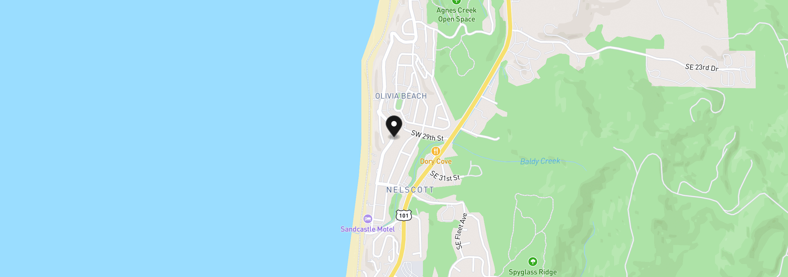 Map showing the location of 2900 SW Anchor Ave Parcel 1, Lincoln City, OR 97367