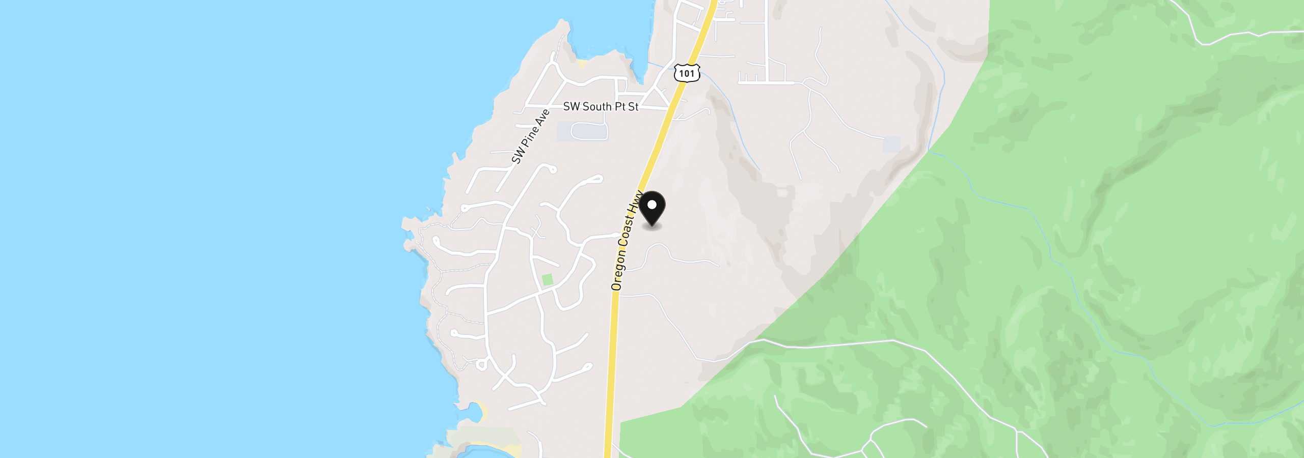 Map showing the location of S Hwy 101 Lot 600, Depoe Bay, OR 97341