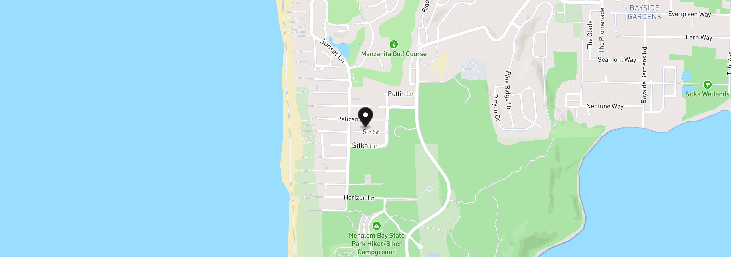 Map showing the location of 9120 Windward Ln, Manzanita, OR 97130