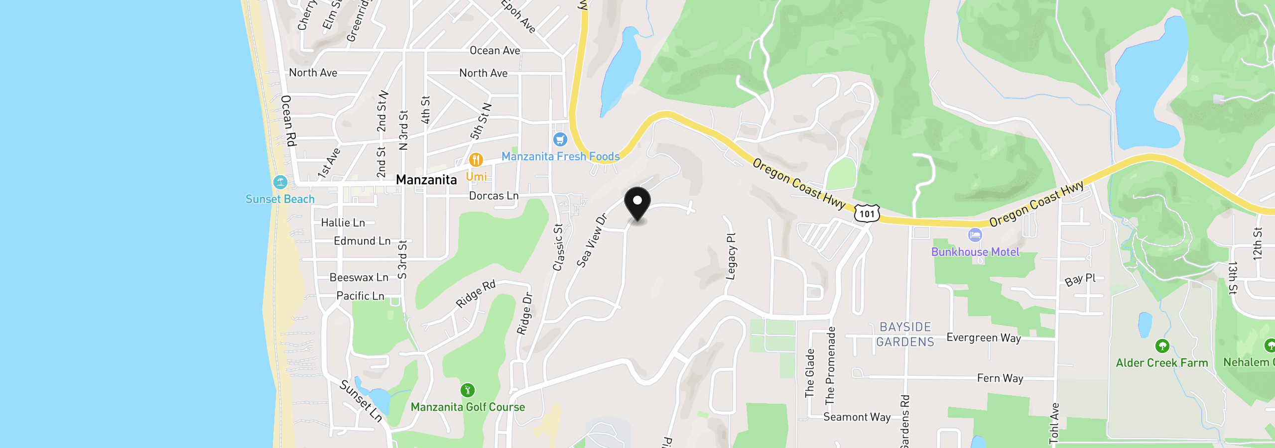 Map showing the location of Lot 82 Meadows Dr 82, Manzanita, OR 97130