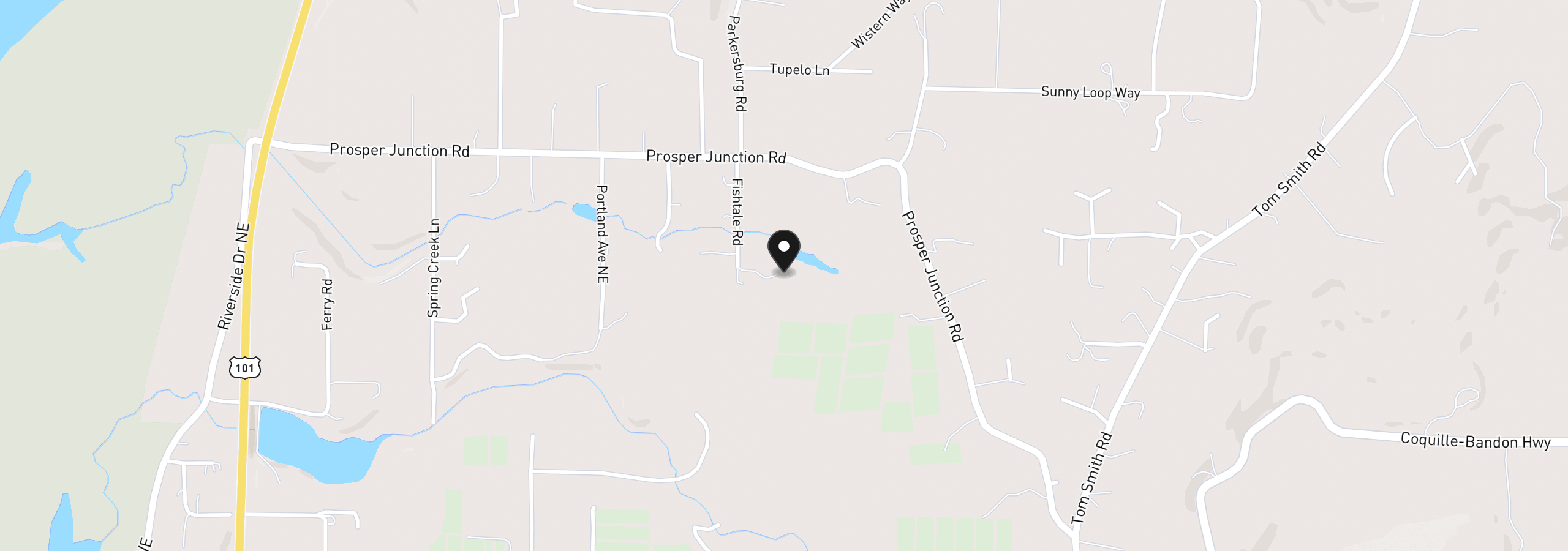 Map showing the location of 55985 Fishtale Rd, Bandon, OR 97411