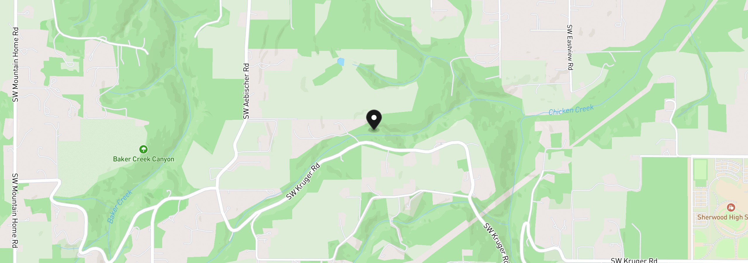 Map showing the location of 21487 SW Kruger Rd, Sherwood, OR 97140