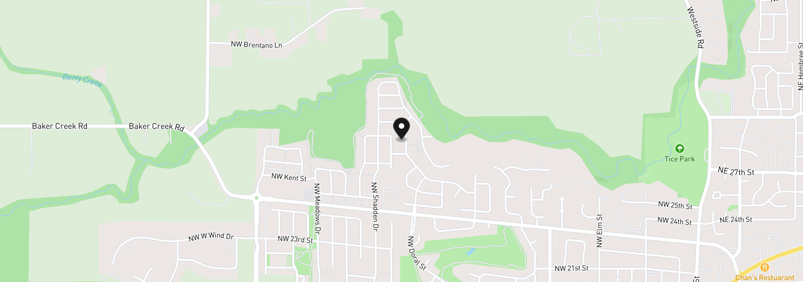 Map showing the location of 2889 NW Pinot Noir Dr 25, McMinnville, OR 97128