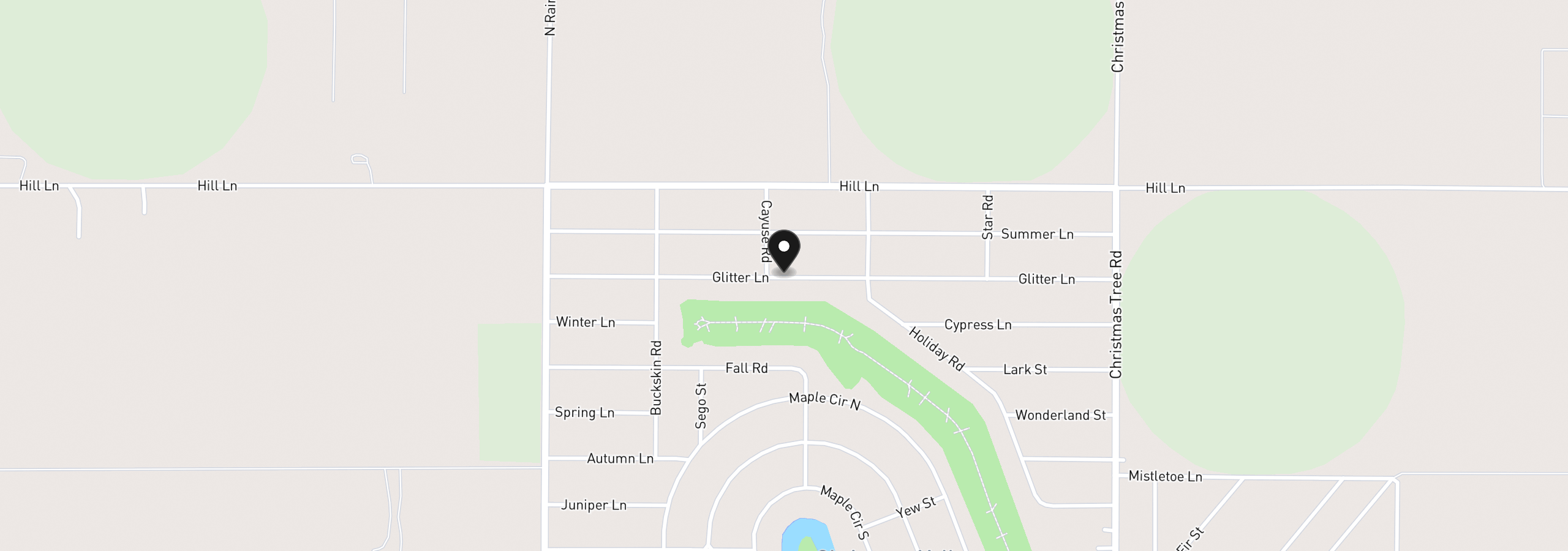 Map showing the location of Glitter Ln 5900, Christmas Valley, OR 97641