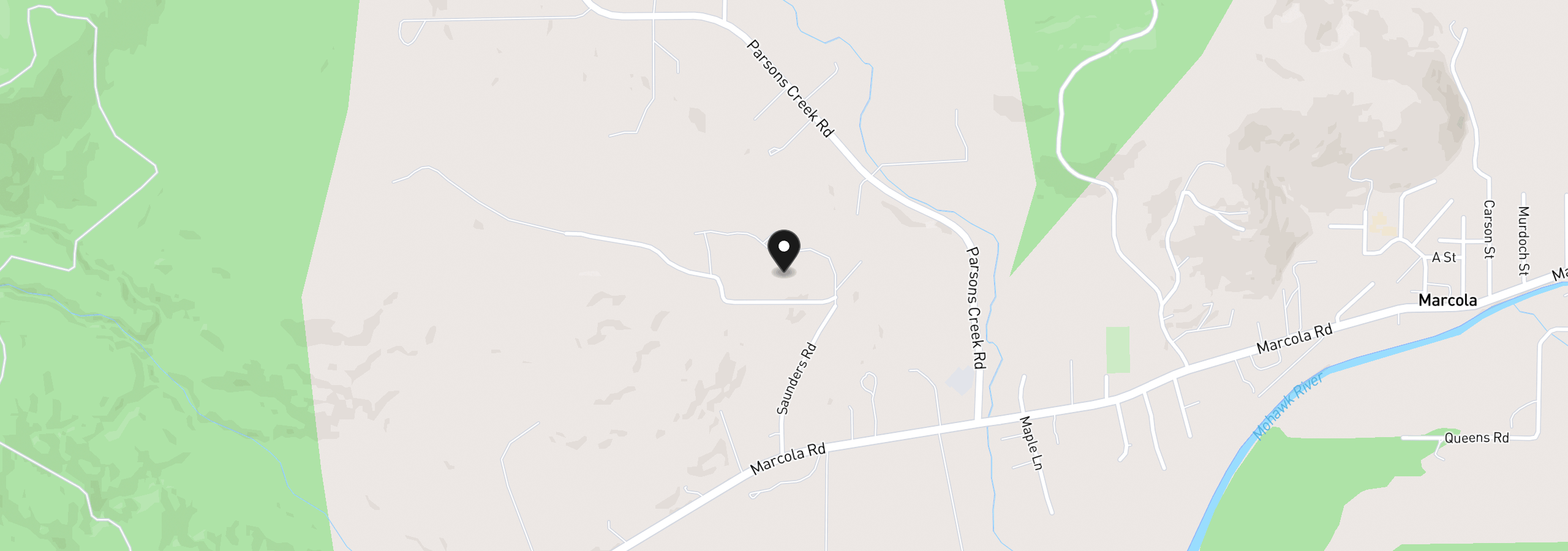 Map showing the location of Cascade Woods Dr, Springfield, OR 97478