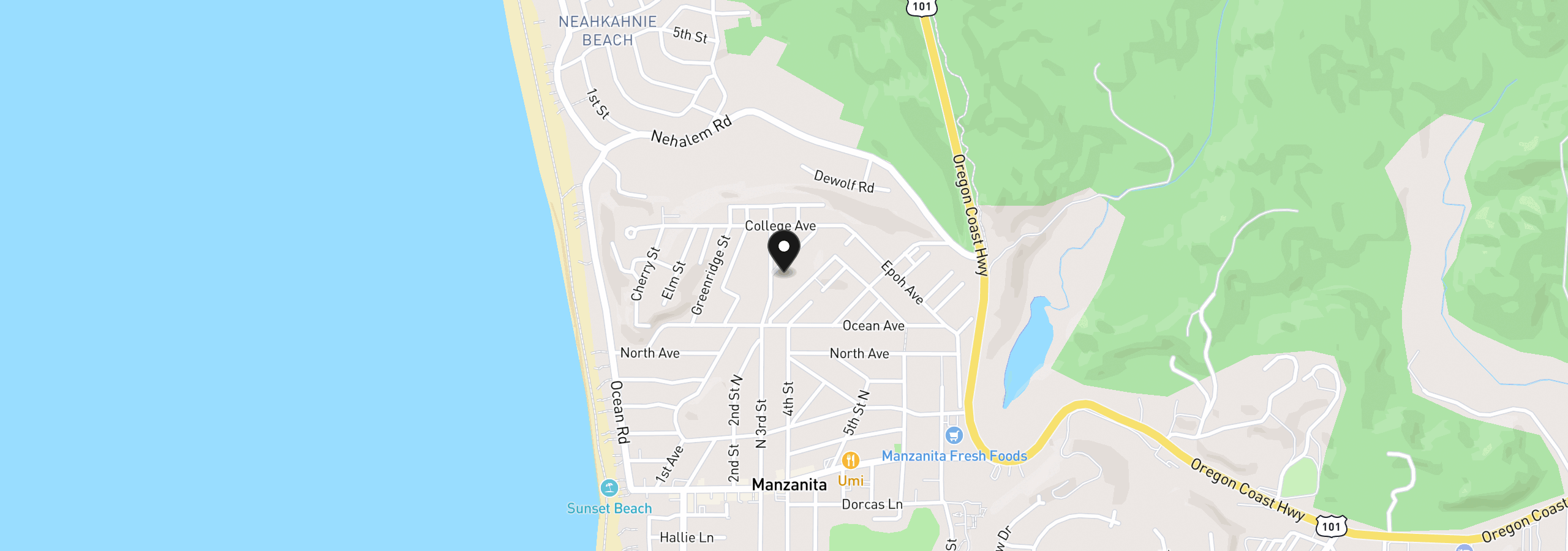 Map showing the location of 744 Knobcone St, Manzanita, OR 97130