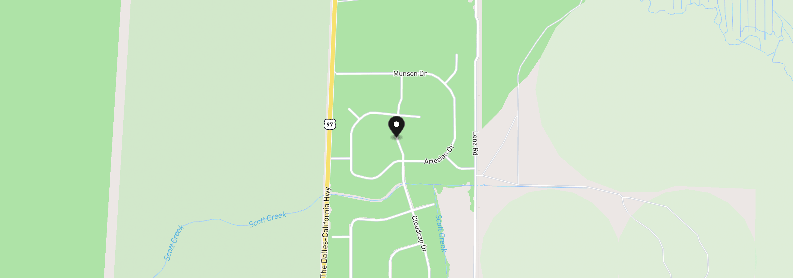 Map showing the location of Cloudcap Dr Lot 14, Chiloquin, OR 97624