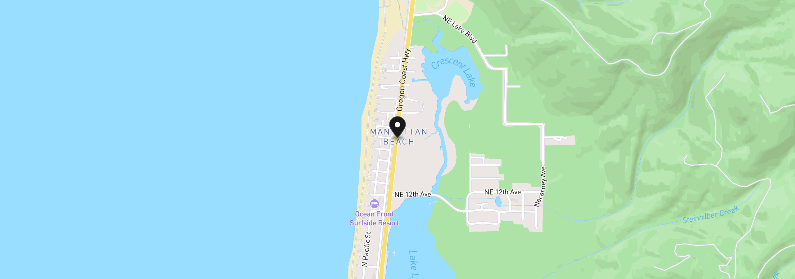 Map showing the location of 1702 N Highway 101, Rockaway Beach, OR 97136