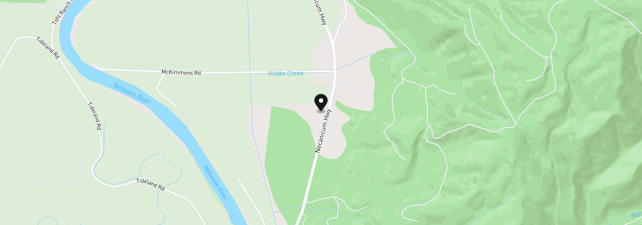Map showing the location of 36200 Highway 53, Nehalem, OR 97131