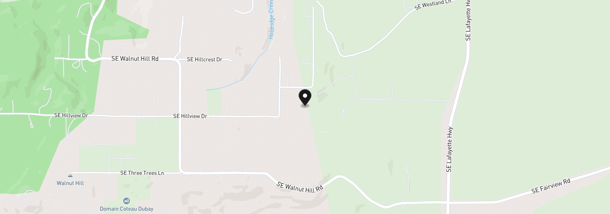 Map showing the location of 10420 SE Hillview Dr, Amity, OR 97101