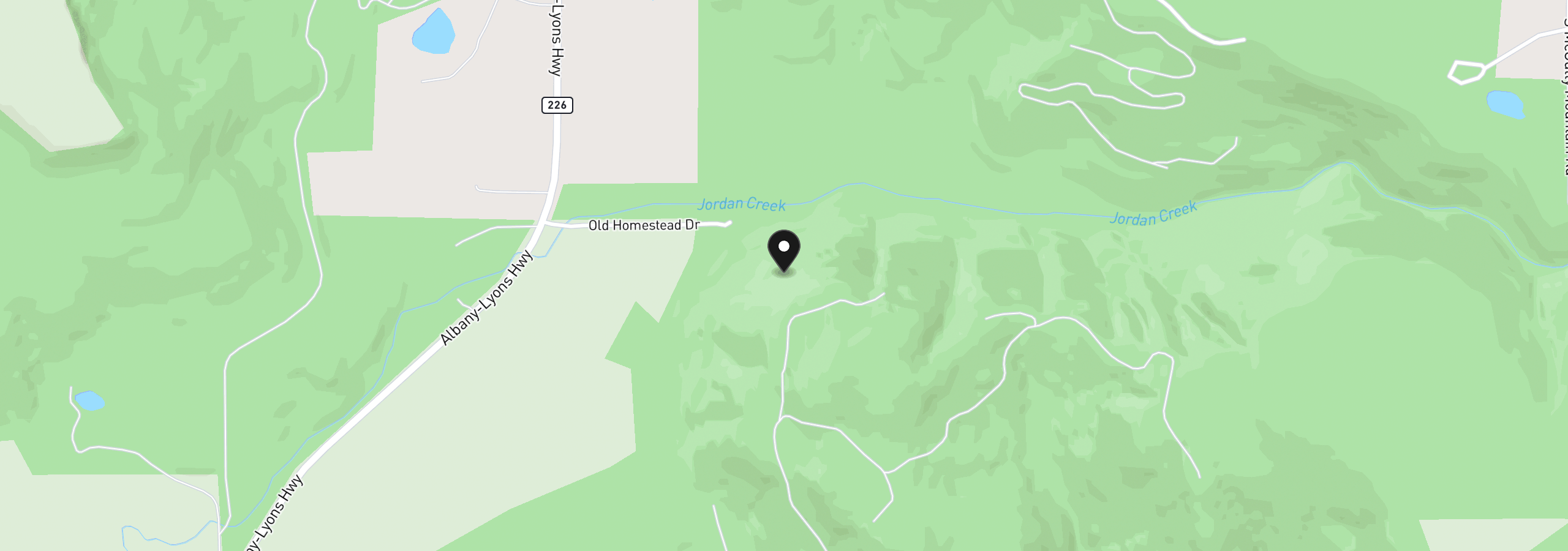 Map showing the location of 000 Thomas Creek Dr, Scio, OR 97374