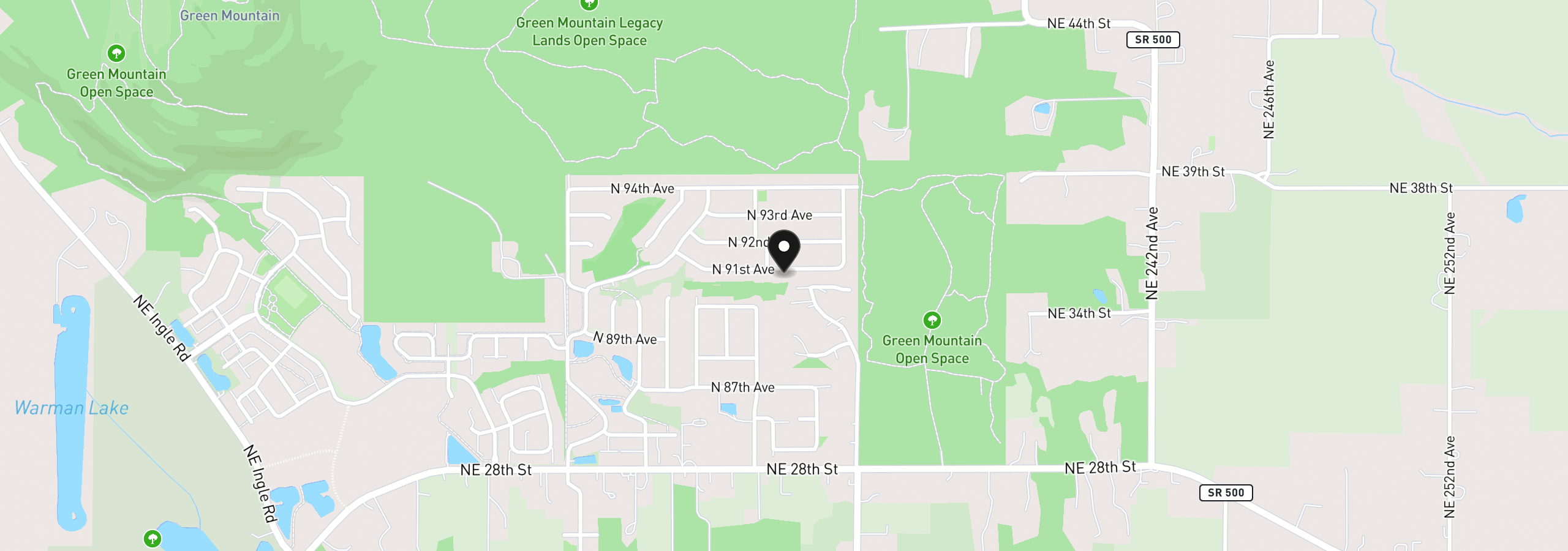 Map showing the location of 5342 N 91st Ave Lt165, Camas, Wa 98607