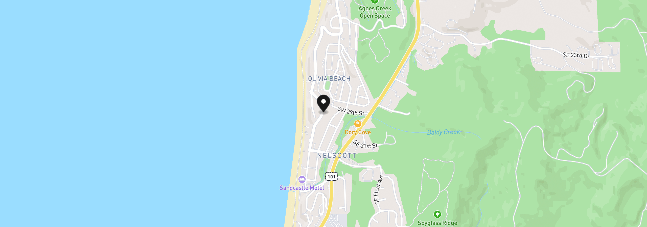 Map showing the location of 2900 SW Anchor Ave Parcel 2, Lincoln City, OR 97367