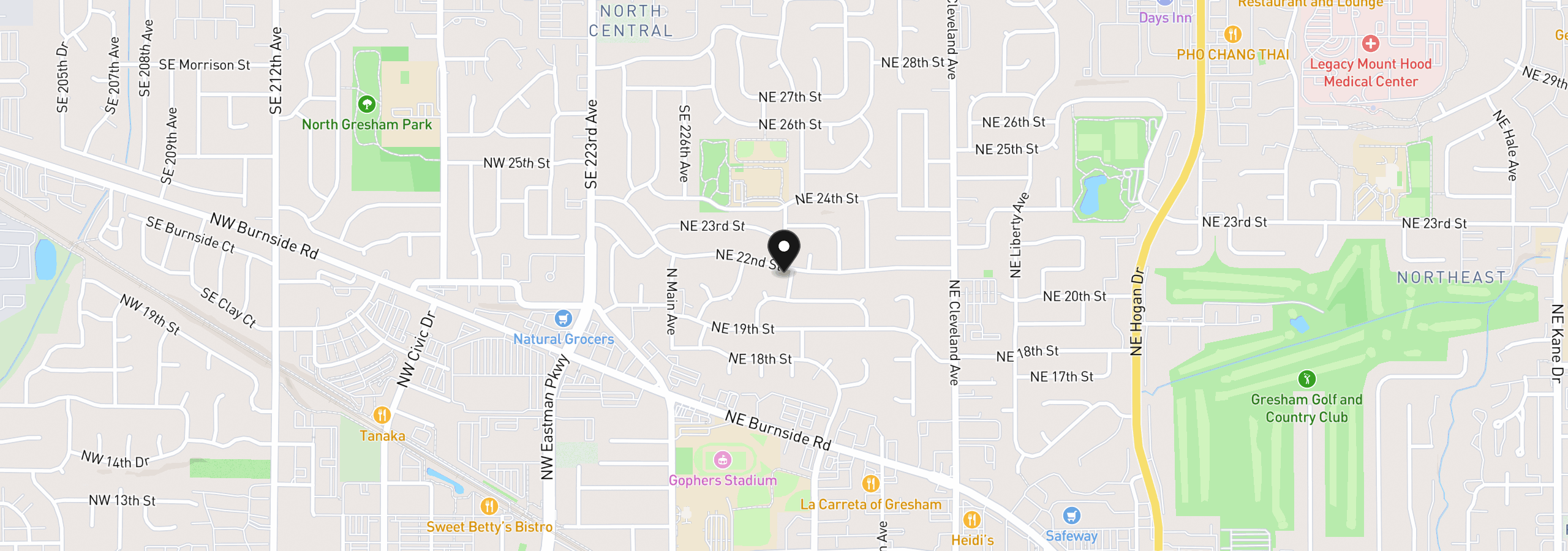 Map showing the location of 450 NE 22nd St, Gresham, OR 97030