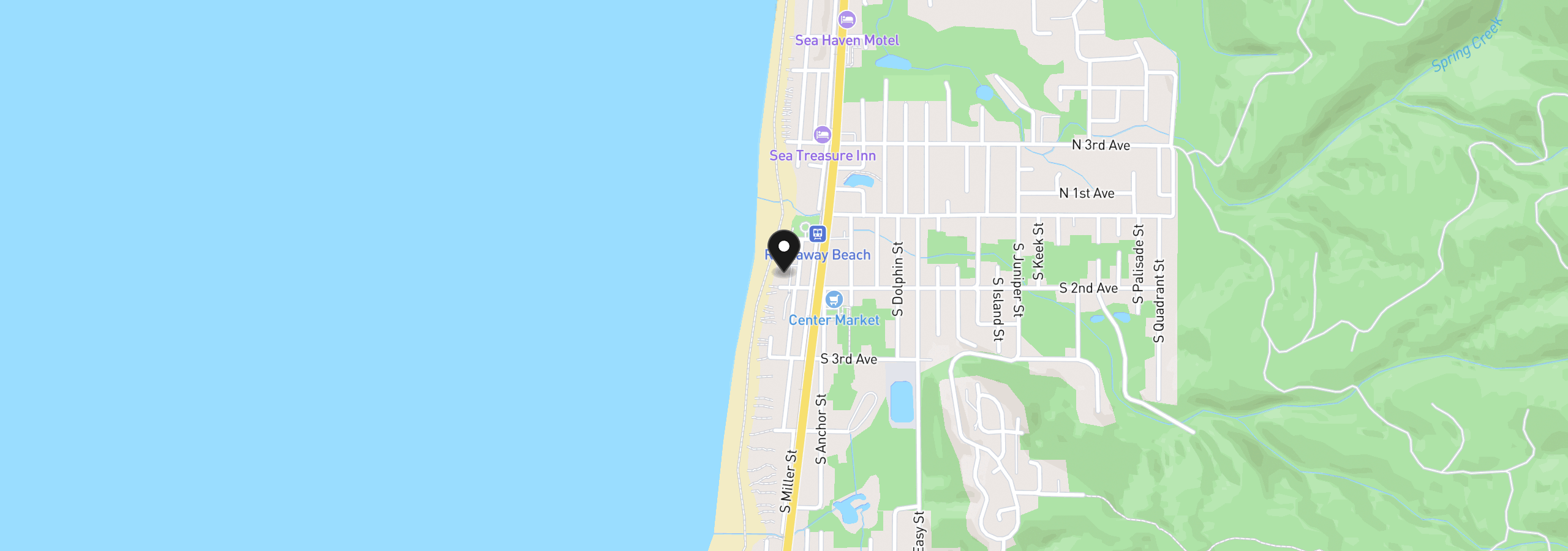 Map showing the location of 137 S Pacific St 4, Rockaway Beach, OR 97136