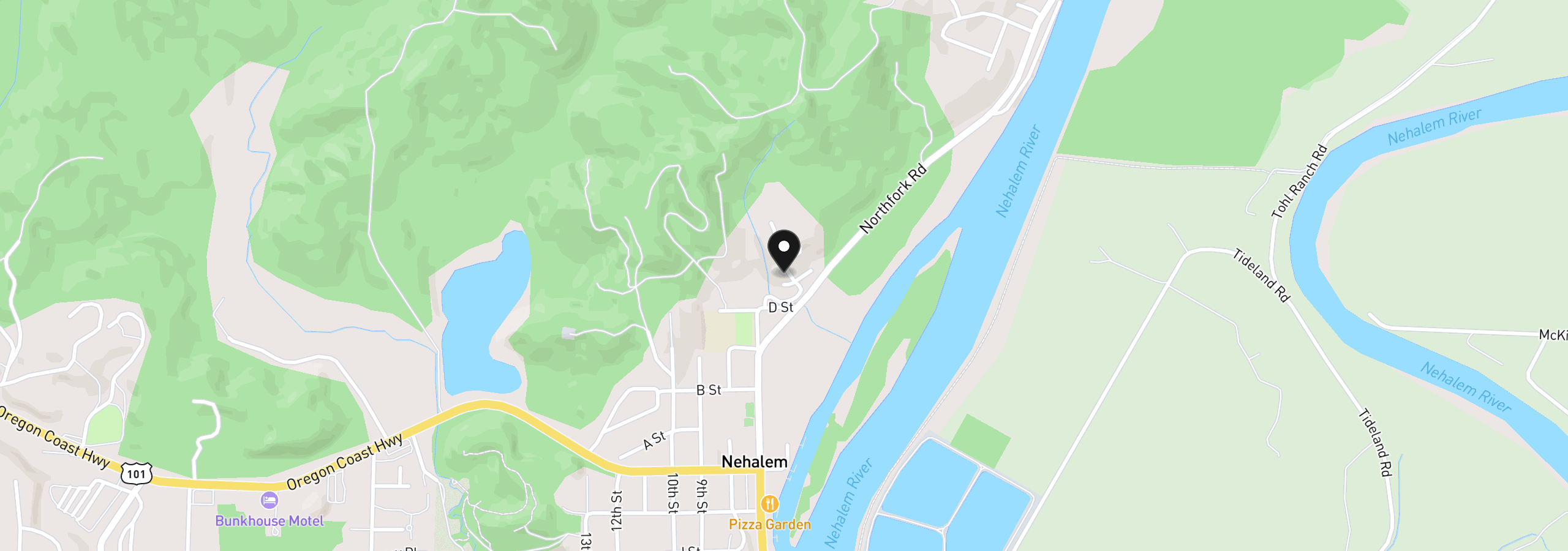 Map showing the location of 13150 D St 2, Nehalem, OR 97131