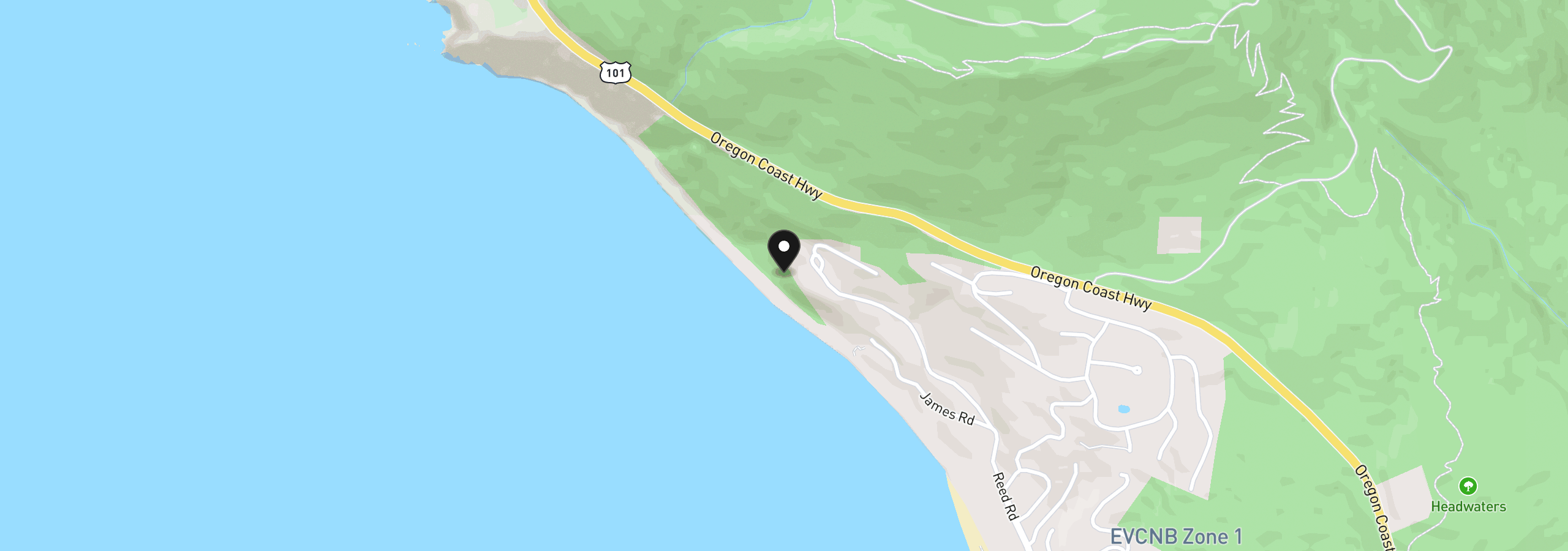 Map showing the location of 38650 Beulah Reed Rd, Manzanita, OR 97130