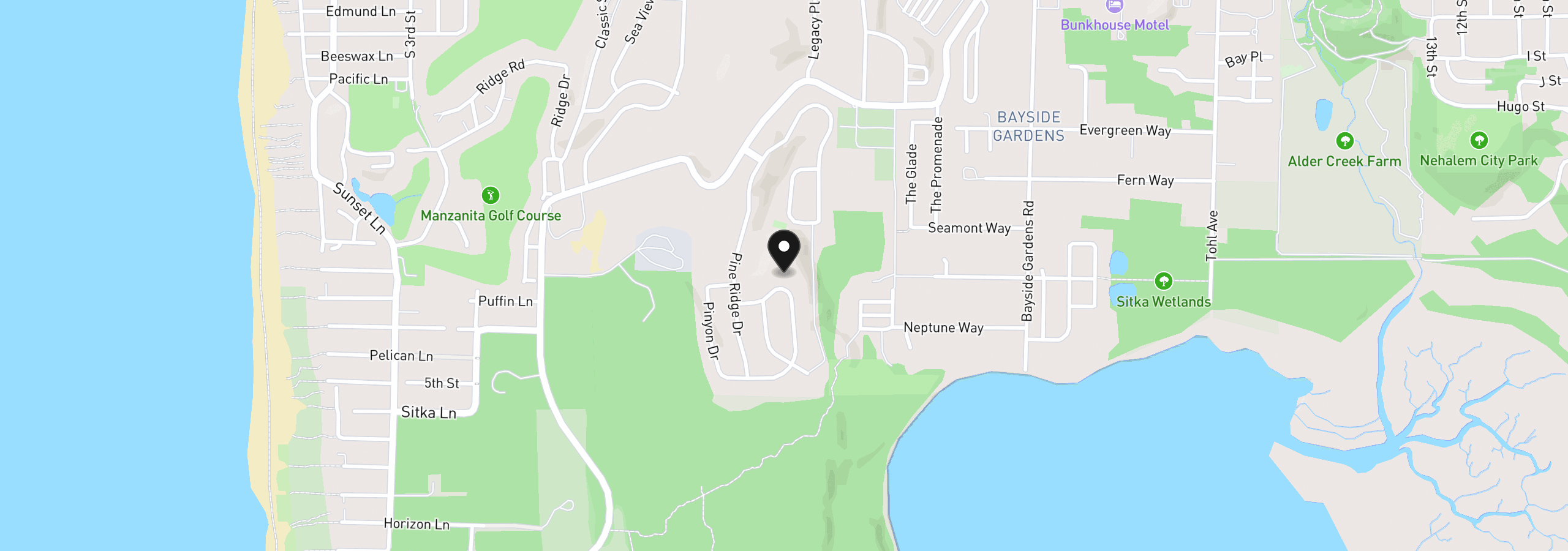 Map showing the location of 34775 Lodgepole Dr, Manzanita, OR 97130