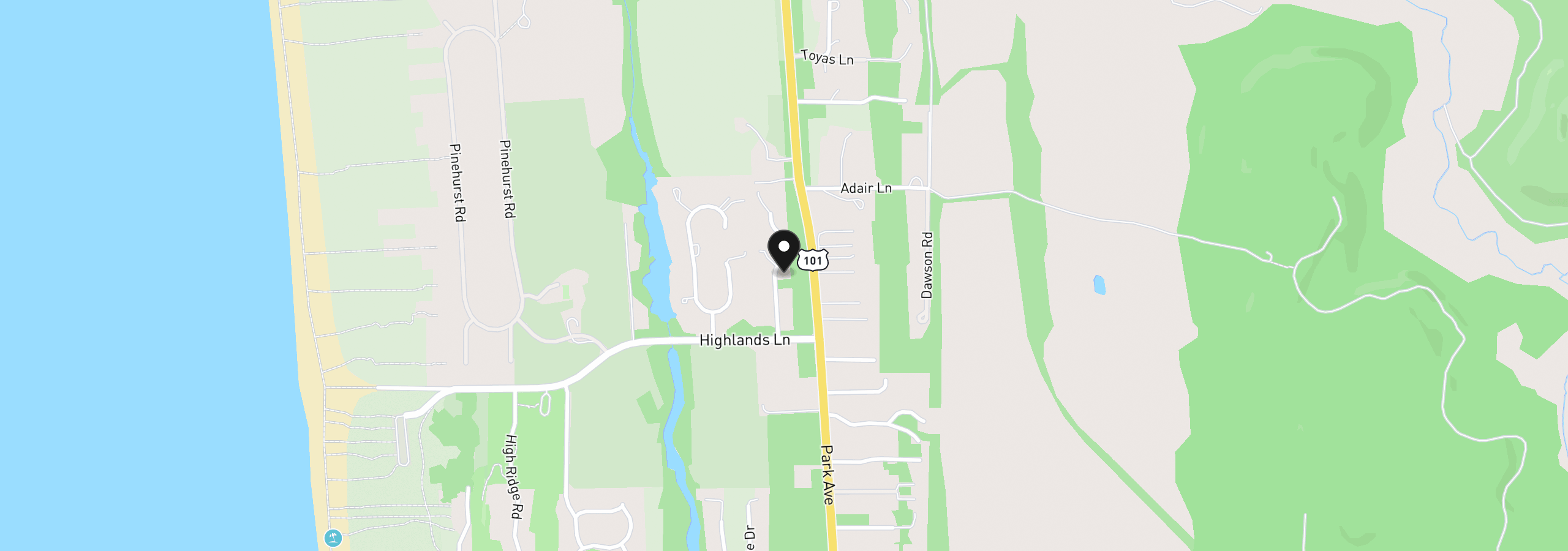 Map showing the location of 88769 Teal Rd, Gearhart, OR 97138