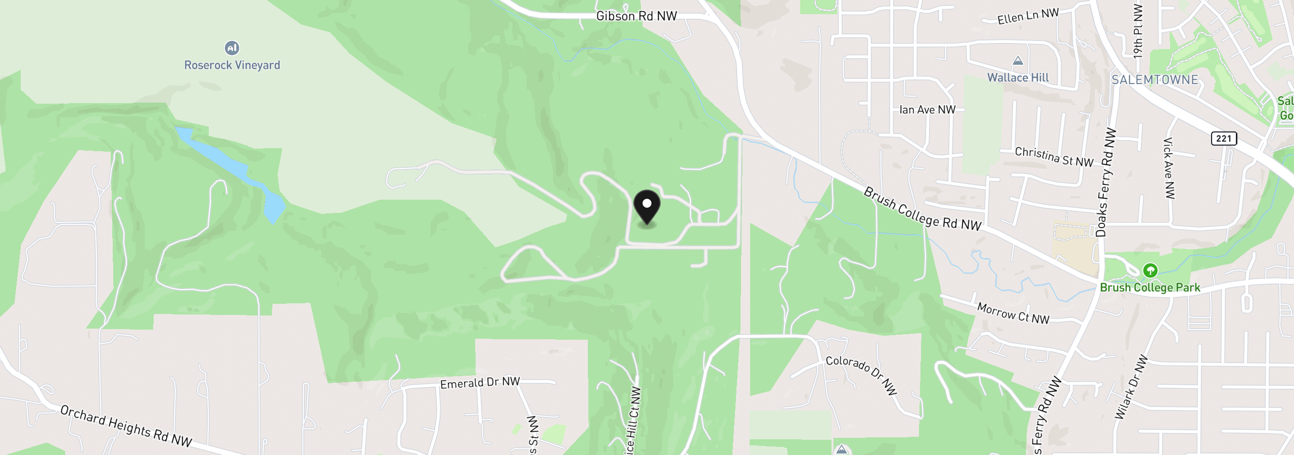 Map showing the location of 3024 Brush College Rd, Salem, OR 97304