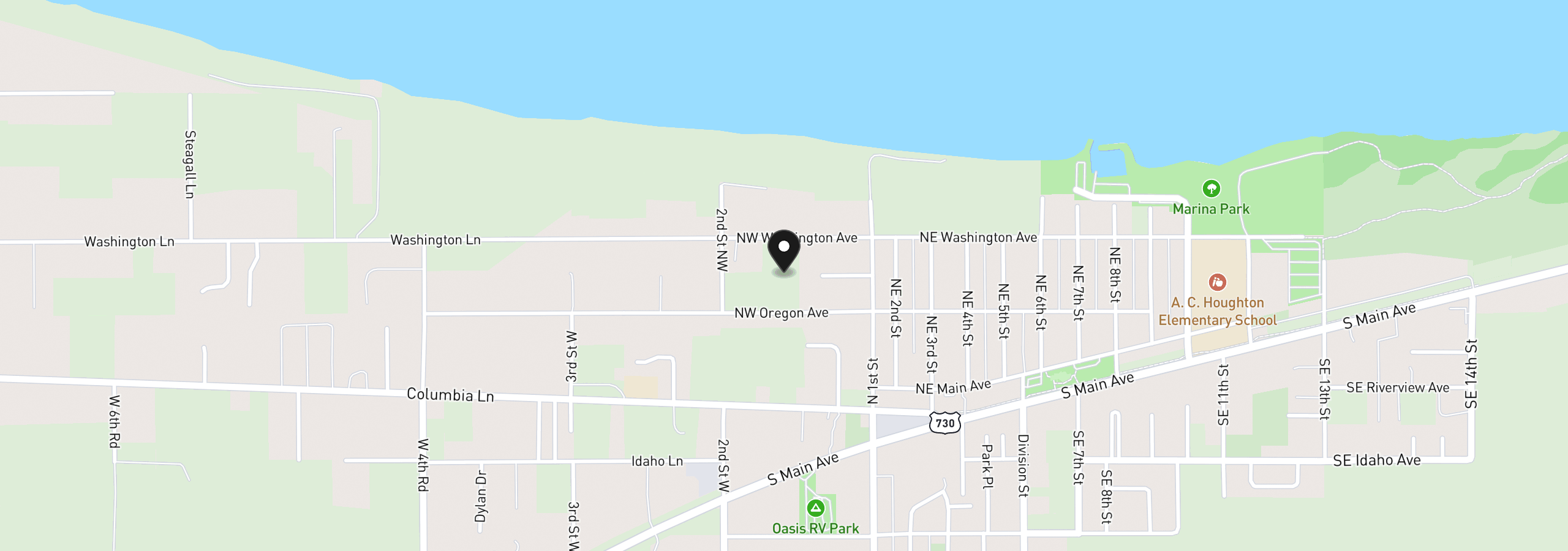Map showing the location of TBD Ava Way, Irrigon, OR 97844