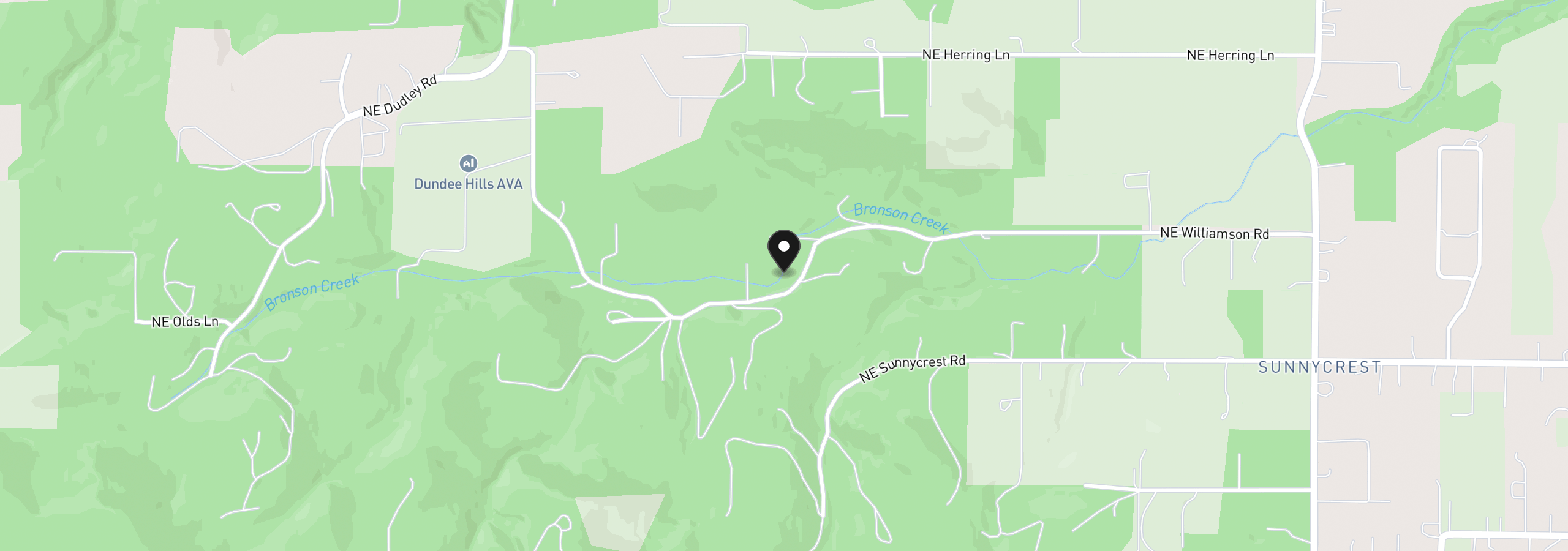 Map showing the location of 0 NE Williamson Rd, Newberg, OR 97132