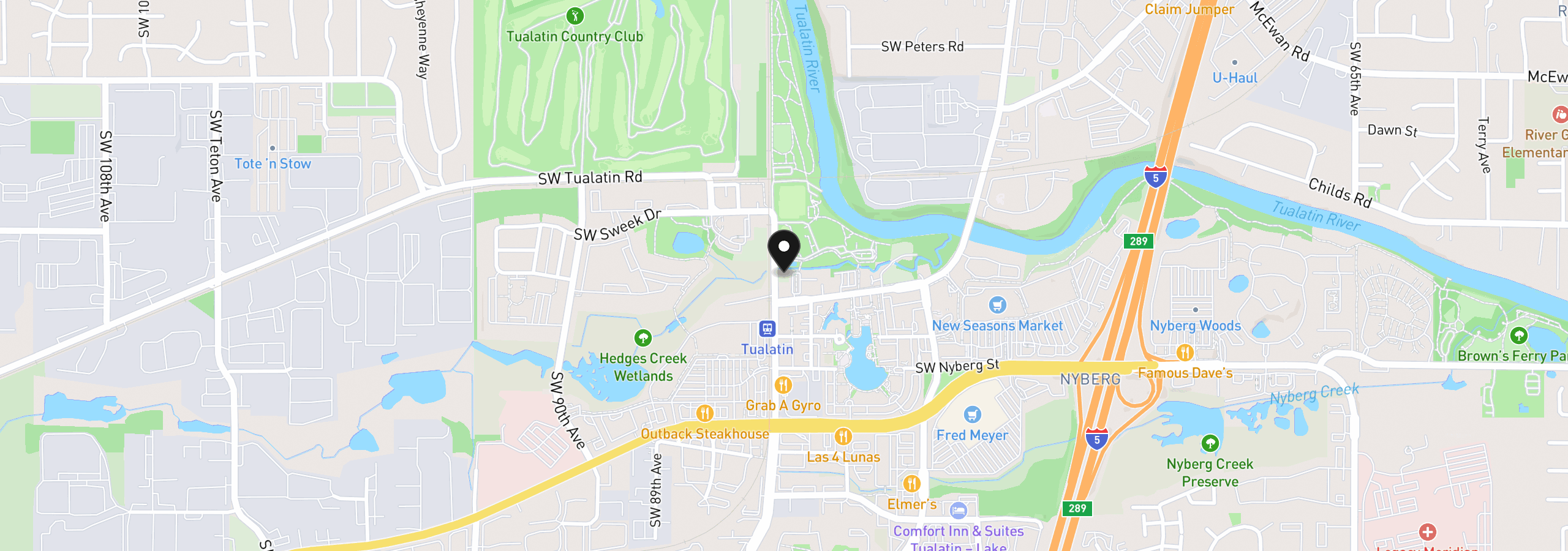 Map showing the location of 8475 SW Tualatin Rd, Tualatin, OR 97062