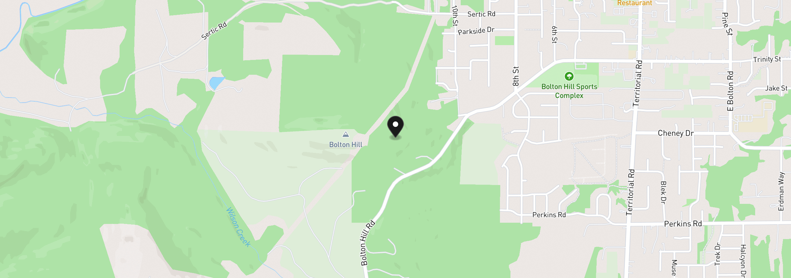 Map showing the location of Bolton Hill, Veneta, OR 97487