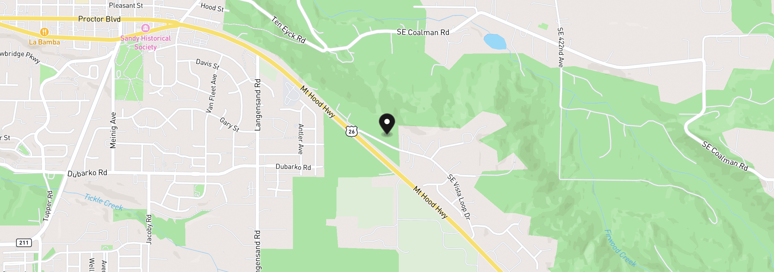 Map showing the location of 41081 SE Vista Loop Dr, Sandy, OR 97055