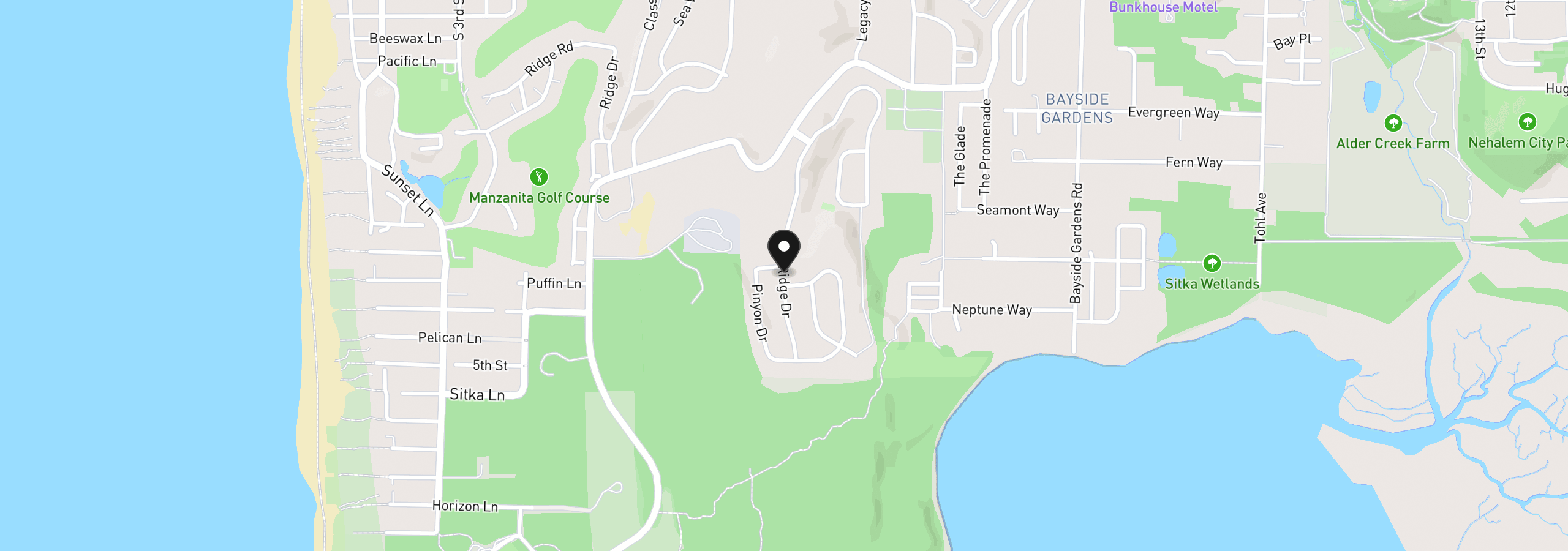 Map showing the location of Lot 142 Pine Ridge Dr, Manzanita, OR 97130