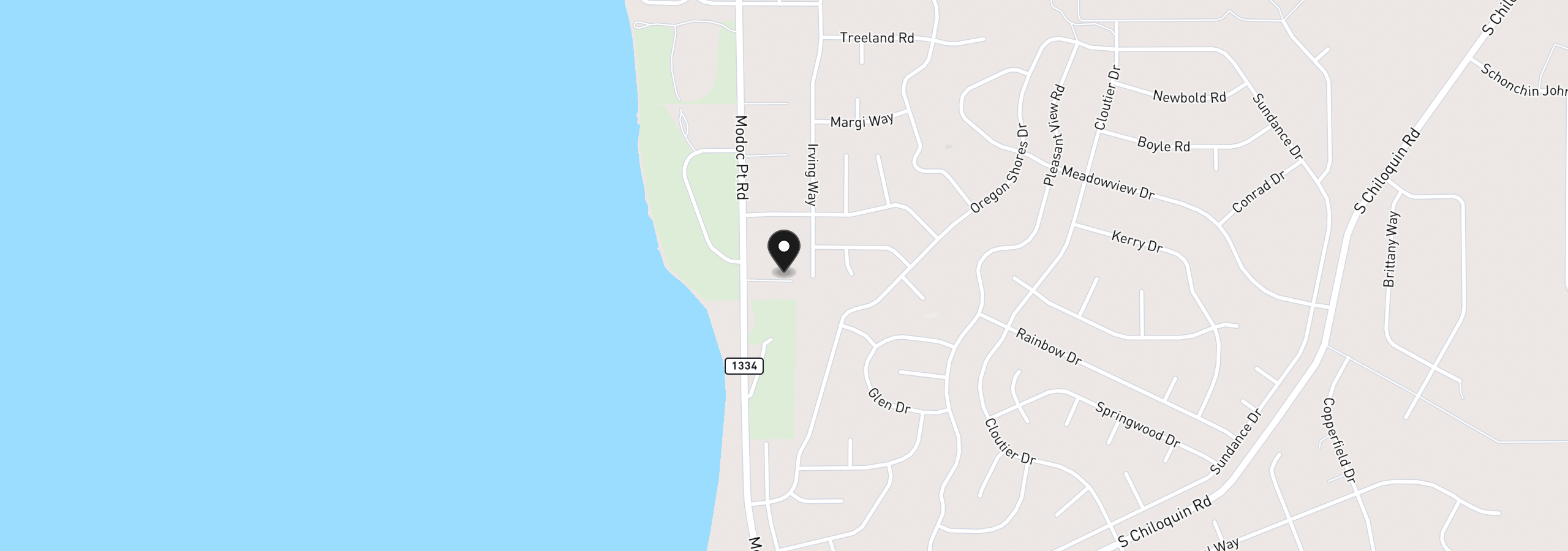 Map showing the location of Lake Forest Rd 3, Chiloquin, OR 97624