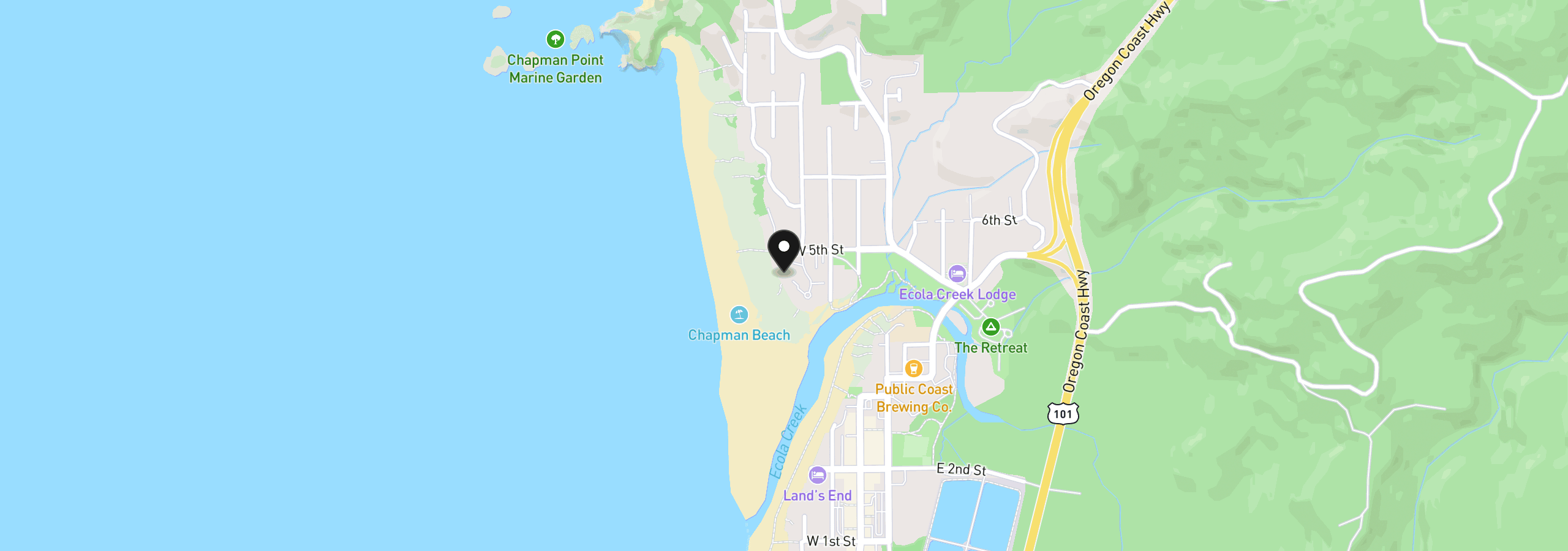 Map showing the location of 502 N Breakers Point Ct 502, Cannon Beach, OR 97110