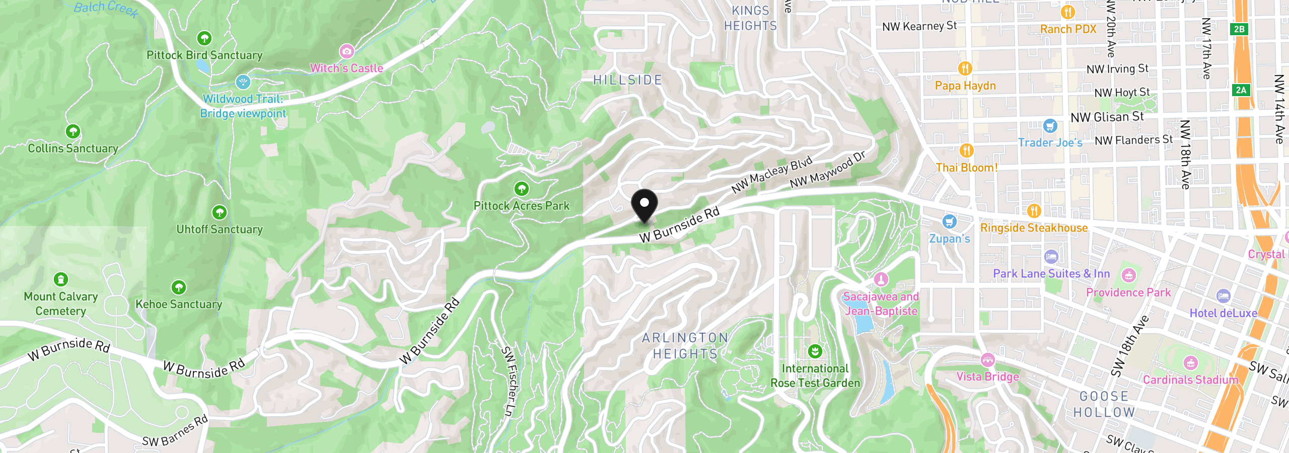 Map showing the location of NW Santanita Ter, Portland, OR 97210