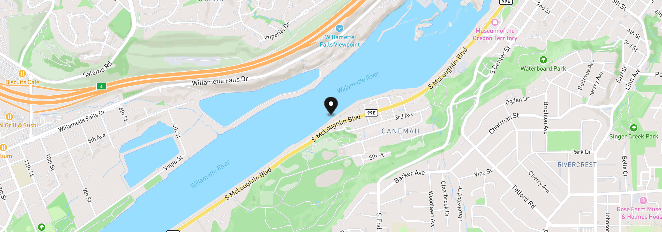 Map showing the location of 903 S McLoughlin Blvd A&B, Oregon City, OR 97045