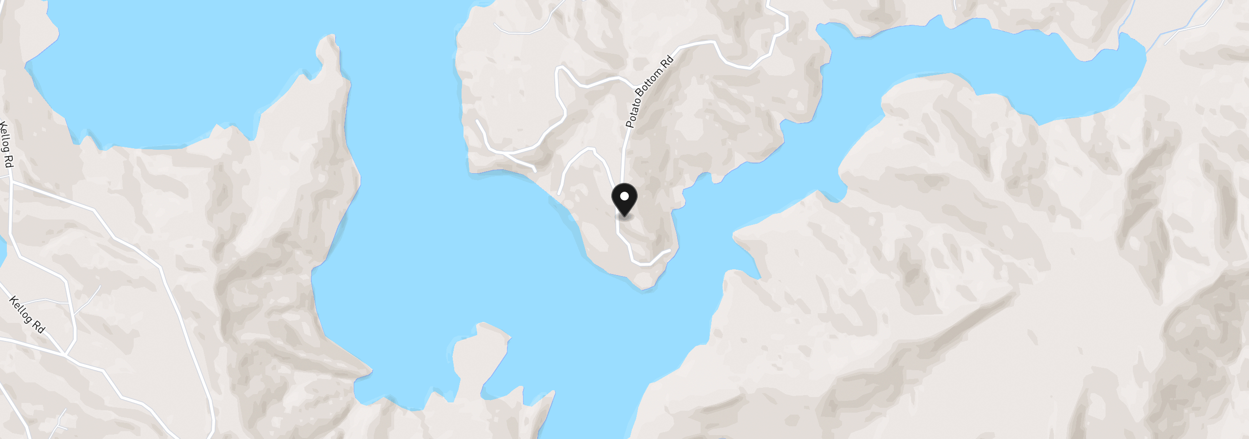 Map showing the location of 1 Potato Bottom Rd 601, Lakeside, OR 97449