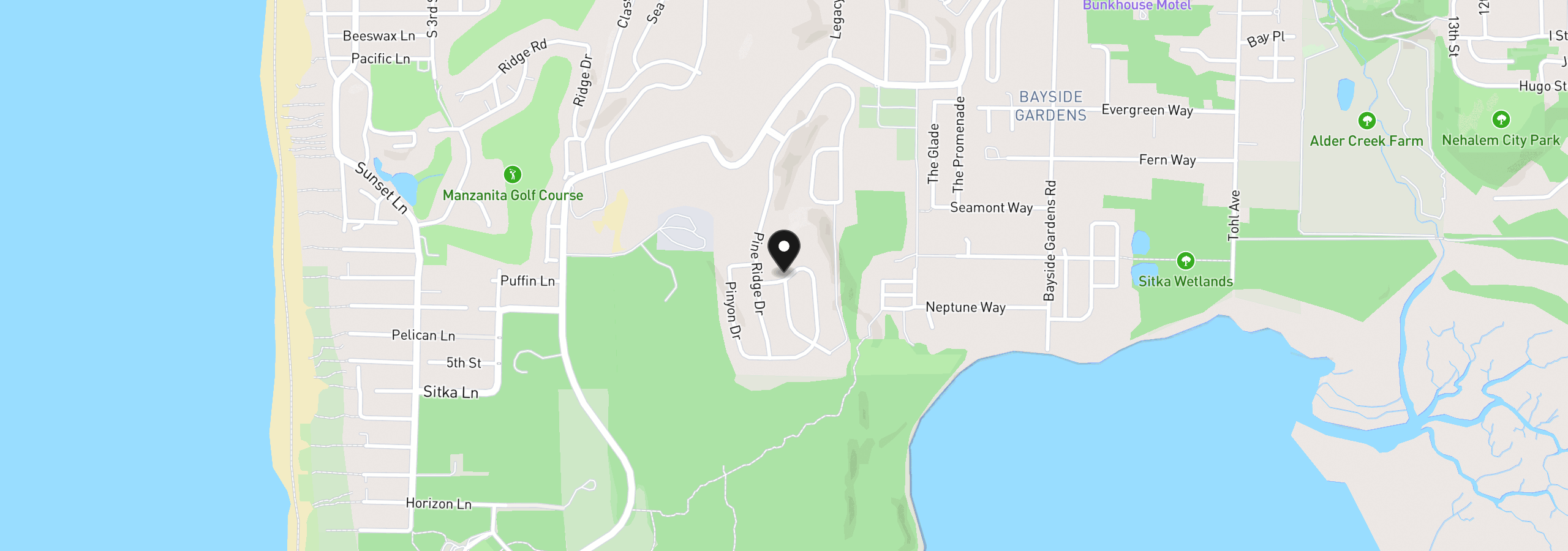 Map showing the location of Lot 139 Lodgepole Dr, Manzanita, OR 97130