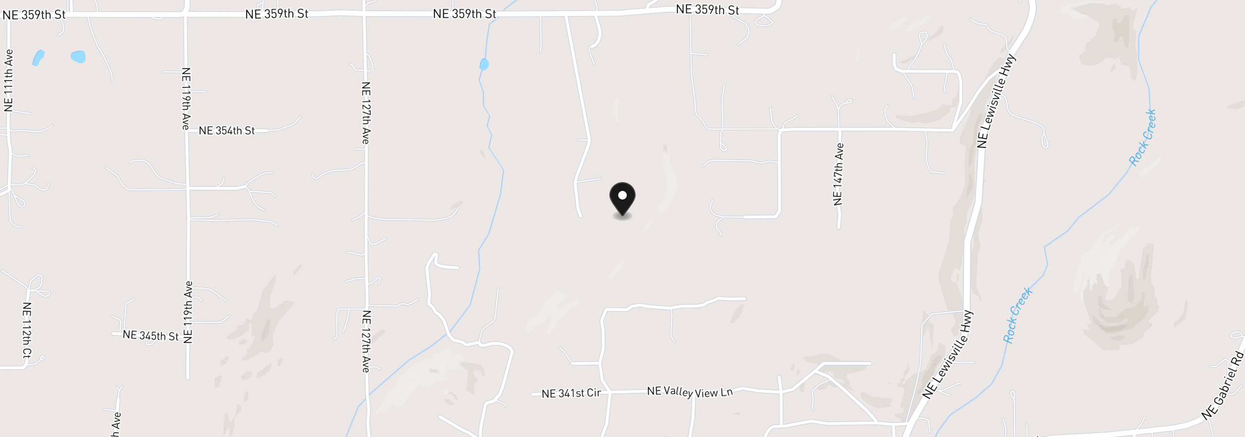 Map showing the location of NE Hazen Ave., La Center, Wa 98629